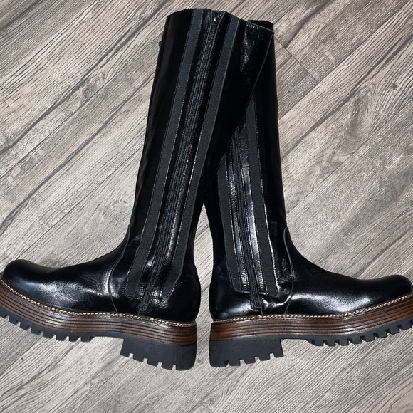 Free People black Rhodes tall Chelsea platform boots NEW - Picture 9 of 13